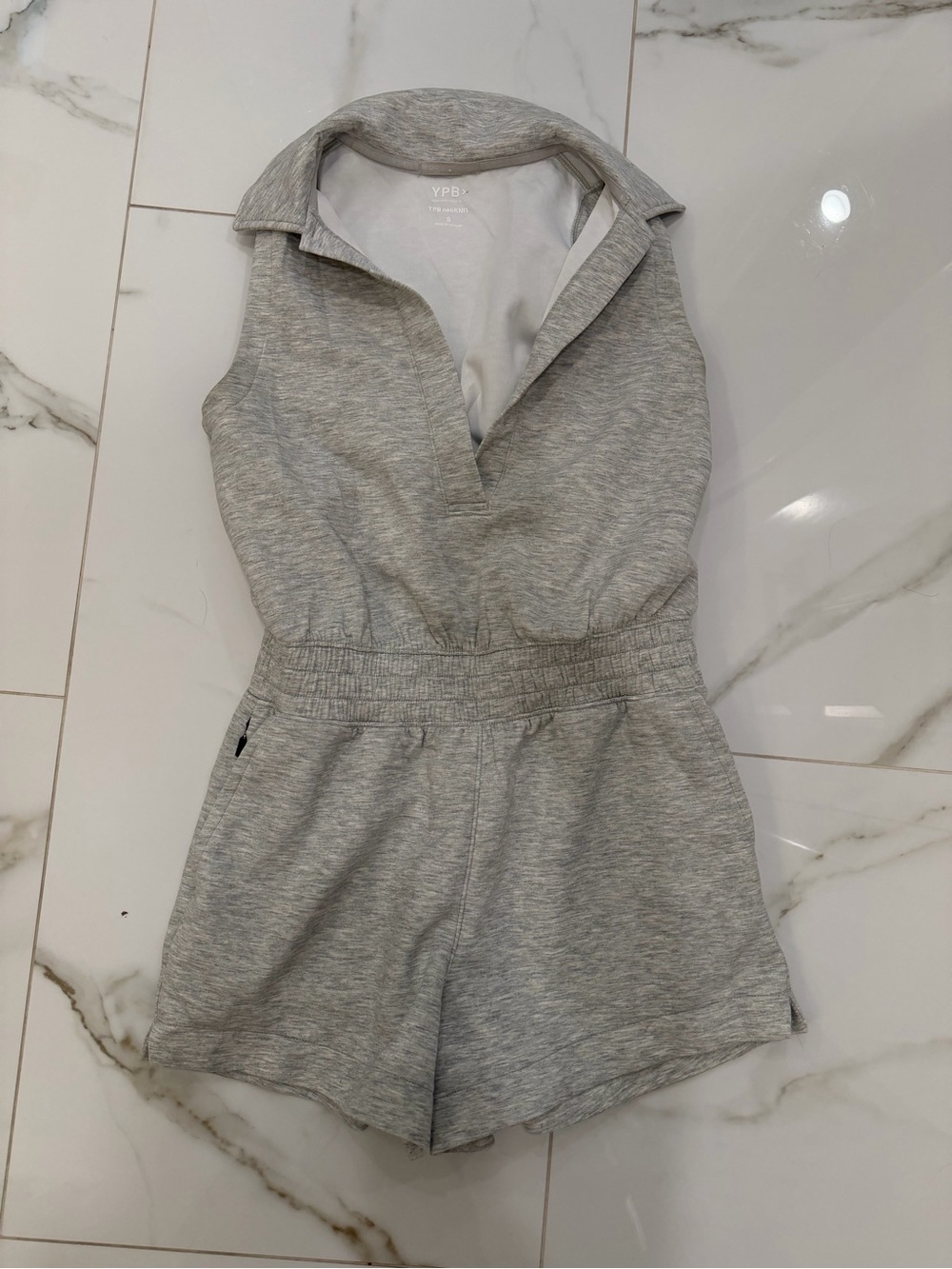 YPB Grey Sleeveless Romper Shorts
